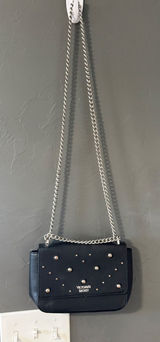 Victorias Secret‎ Black Studded Faux Leather Crossbody Chain Shoulder Bag Going Photo 0