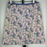 Vintage Lilly Pulitzer Blue Pink‎ Ditsy Flower 100% Cotton Mini Skirt Photo 0