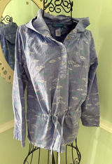 Fresh Produce Women's Size Small Purple Tiny Fish Broadcloth Andorak‎ Top Jacket Photo 0