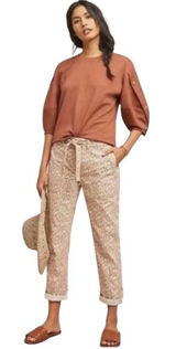 Anthropologie mushroomcore Cheetah Leopard Animal Print Wanderer Pants 26 Photo 0