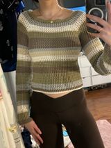 Womens agua blues knit long sleeve sweater Photo 0