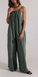 NWT Free People We The Free Freebird Jumpsuit - Four Leaf Clover Green - XS Photo 0