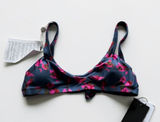 Vix Paula Hermanny Fiore Iris Bikini Top Pink‎ Teal Floral Tie Back New Size M Photo 0