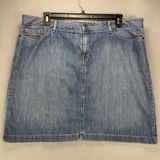 Vintage LL Bean Skirt 18 Favorite Fit Straight Denim Blue Jean Classic Preppy Photo 0