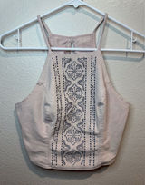 Abercrombie & Fitch Y2K Women's Rose Pink Embroidered Halter Top Size XS‎ Photo 0
