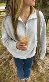 Missy Quarter Zip Sweatshirt Grey Photo 0