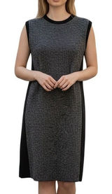 Liz Claiborne Shift Dress Womens‎ Large Black Multi Tweed Sleeveless Career NEW Photo 0