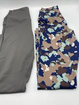Balance Athletica Yoga Pants Small High Waisted Gray Blue Camo Gym CrossFit 2 Photo 0