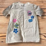 New Disney Stitch Cream T-Shirt with Patches Women’s Medium Photo 0