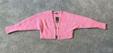 Wild Fable Pink Fuzzy Cropped Cardigan Sweater Wool Blend Size XXS NWT Photo 0