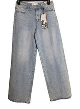 NWT Almost Famous 90s Jeans Juniors 11 Light Wash Sparkle Wide Leg Flare Baggy Photo 0