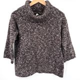 J.Crew Wool Sweater Women's Cowl‎ Neck Preppy Dark Academia Brown White Small Photo 0