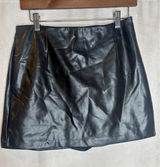 Abercrombie & Fitch Vegan Leather Skort Black High Rise Mini Skirt Shorts M Photo 0