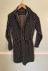 RALPH LAUREN 2 black white stripe shirt dress Long‎ Sleeve Tunic Photo 0