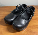 Dansko Marcelle Mary Jane Clog Womens 39/ 8.5 Black Leather Comfort Minimalist Photo 0