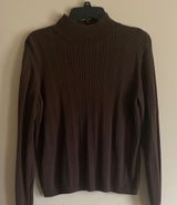 Vintage women’s Brown Ribbed Sweater mock turtle neck Hasting & Smith medium Photo 0