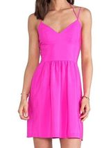 Amanda Uprichard Barbie Hot Pink Mini Dress silk M Photo 0