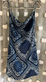 Cider Navy Bandana Print Slip Dress Photo 0