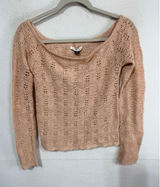 American Eagle Sweater Pointelle Knit Off Shoulder Women's Size S Peach Cozy New Photo 0