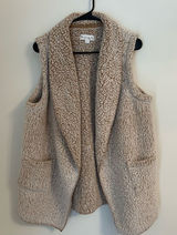 KoolaBurra by UGG Sherpa Vest Faux Fur Sleeveless Cozy Boho Beige Travel Size‎ L Photo 0