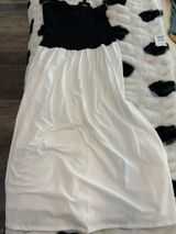 Black & White Maxi Dress - Colorblock Scoop Neck Photo 0