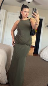 Green Princess Polly Open back High Neck Maxi Dress Photo 0