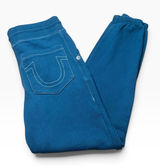True Religion Womens Teal Green Blue Horseshoe Stitch Jogger Sweatpants Small Photo 0