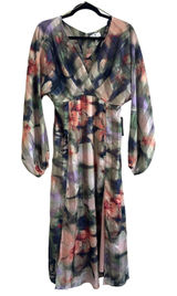 Socialite Chiffon Floral Midi Dress Womens Medium Side Slit‎ Party Guest Spring Photo 0