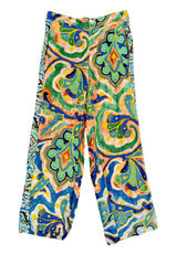 Maeve Anthropologie Wide Leg Pants 0P Multicolor Rhiannon Satin Cropped Flare Photo 0