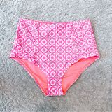 High Waist Hipster Swim Bikini Bottom Coral Pink Medium Photo 0