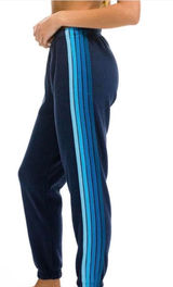 5 Stripe Aviator Nation Sweatpants Blue Grey Photo 0