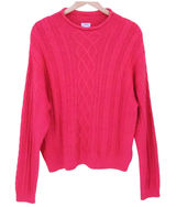 J Crew 2024 Roll Neck Cable Knit Sweater Size L Pink Fisherman Coastal Preppyl Photo 0