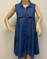 Timing Short Sleeveless Denim Swing Dress with 2 front pockets Photo 0