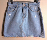 ZARA Light Wash Denim‎ Mini Skirt Distressed Size US Size Small Photo 0