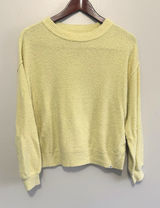 Roots Women's Yellow Organic Cotton Blend Boucle Sweater Shorts Set Size Small‎ Photo 0