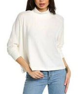Michael Stars L Large Madison Brushed Jersey Long Sleeve Dolman Mock Neck White‎ Photo 0