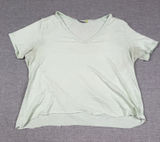 Tasc T-Shirt Womens L Green V-Neck Short Sleeve Lightweight Relaxed Jersey Top Photo 0