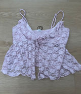 Garage Pink Lace Crop Top ruffle  Photo 0