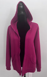 SB Active Womens XL Magenta Pink Full Zip Fleece Hoodie Sweatshirt Pockets Photo 0