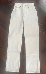 Abercrombie & Fitch White Straight Leg Women's Jeans Photo 0