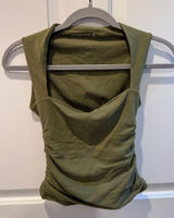Abercrombie & Fitch Olive Green Ruched Scoop Tank Photo 0
