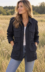 LAUREN Ralph Lauren Navy Utility Field Jacket - Women's M Photo 0