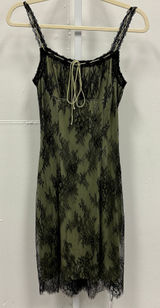 NWT Cider Women's‎ Lace Cami Midi Dress Green Black S Vintage Inspired Photo 0