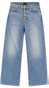 J.Crew Full Length Wide Leg Jeans Size 29 High Rise Button Fly Medium Wash Photo 0