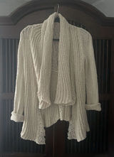 Anthropologie Knitted & Knotted Siretta Cotton Blend Beige Women’s Cardigan XS Photo 0