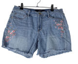 Tommy Hilfiger Jeans‎ Women's Denim Shorts Size 4 Embroidered Floral Frayed Hem Photo 0