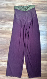Chamy Purple Sheer Pants with Lining Green Yoga Waistband Vintage Photo 0