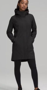 lululemon athletica Black Hooded Trench Coat Photo 0
