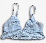Aerie Light Blue Floral Lace Bralette V-Neck Mesh Adjustable Straps Small Photo 0