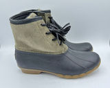 Sperry Women Olive / Black Saltwater Tassel Corduroy Duck Boots Size 9 Photo 0